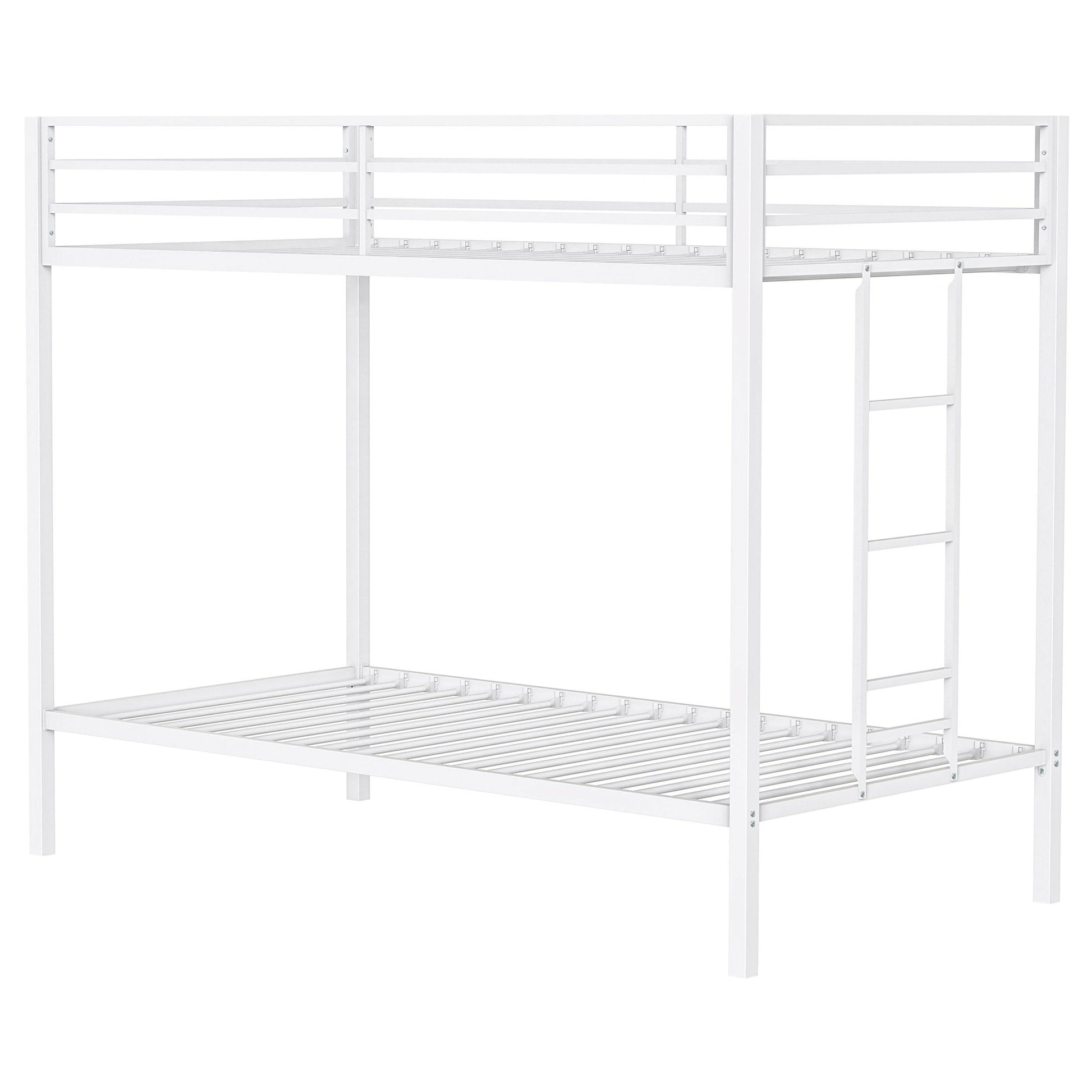 Coaster Furniture Alevera 460361WHT Metal Twin Over Twin Bunk Bed with Ladder - White IMAGE 2
