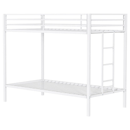  Coaster Furniture Alevera 460361WHT Metal Twin Over Twin Bunk Bed with Ladder - White IMAGE 2
