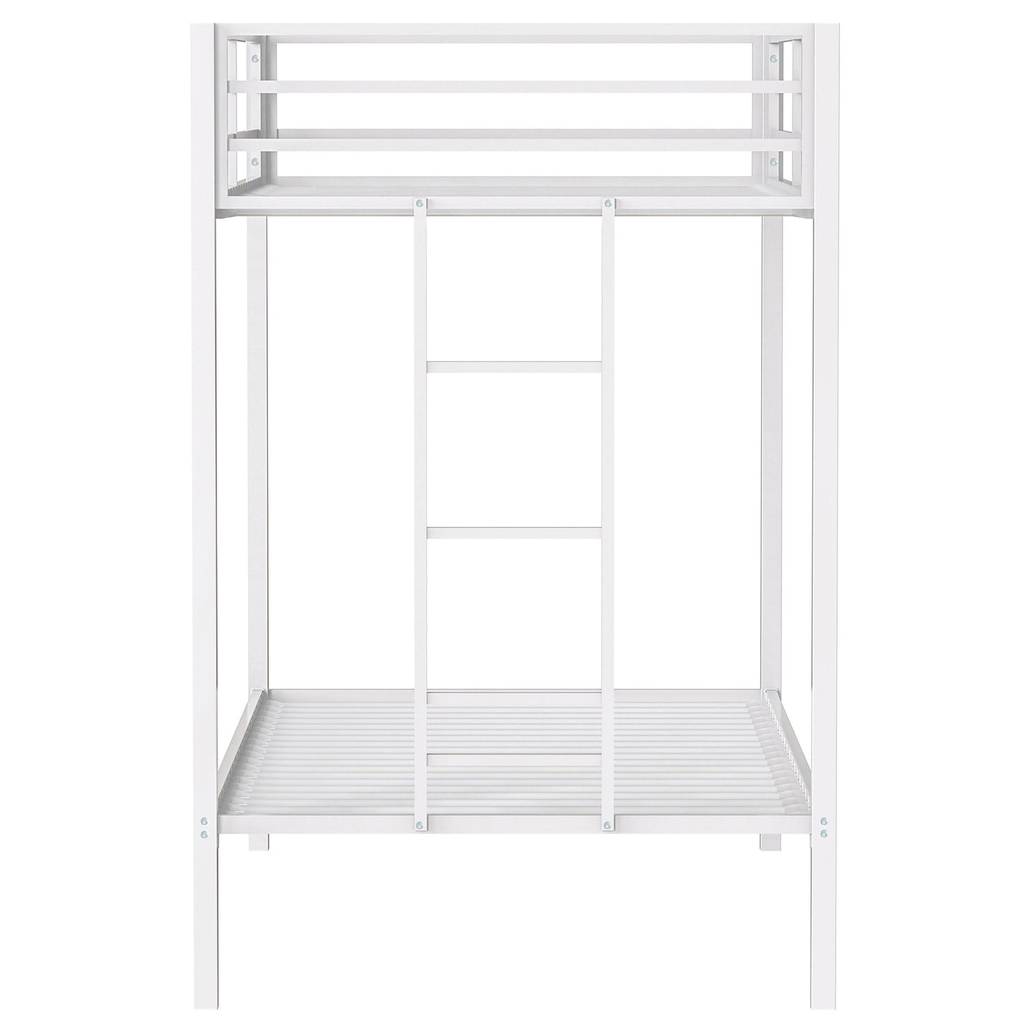  Coaster Furniture Alevera 460361WHT Metal Twin Over Twin Bunk Bed with Ladder - White IMAGE 4