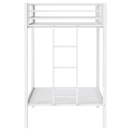  Coaster Furniture Alevera 460361WHT Metal Twin Over Twin Bunk Bed with Ladder - White IMAGE 4
