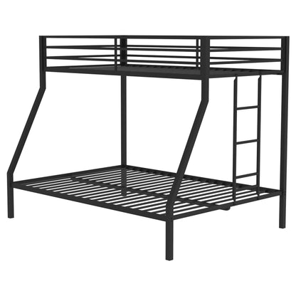  Coaster Furniture Alevera 460365BLK Metal Twin Over Full Bunk Bed with Ladder - Black IMAGE 1
