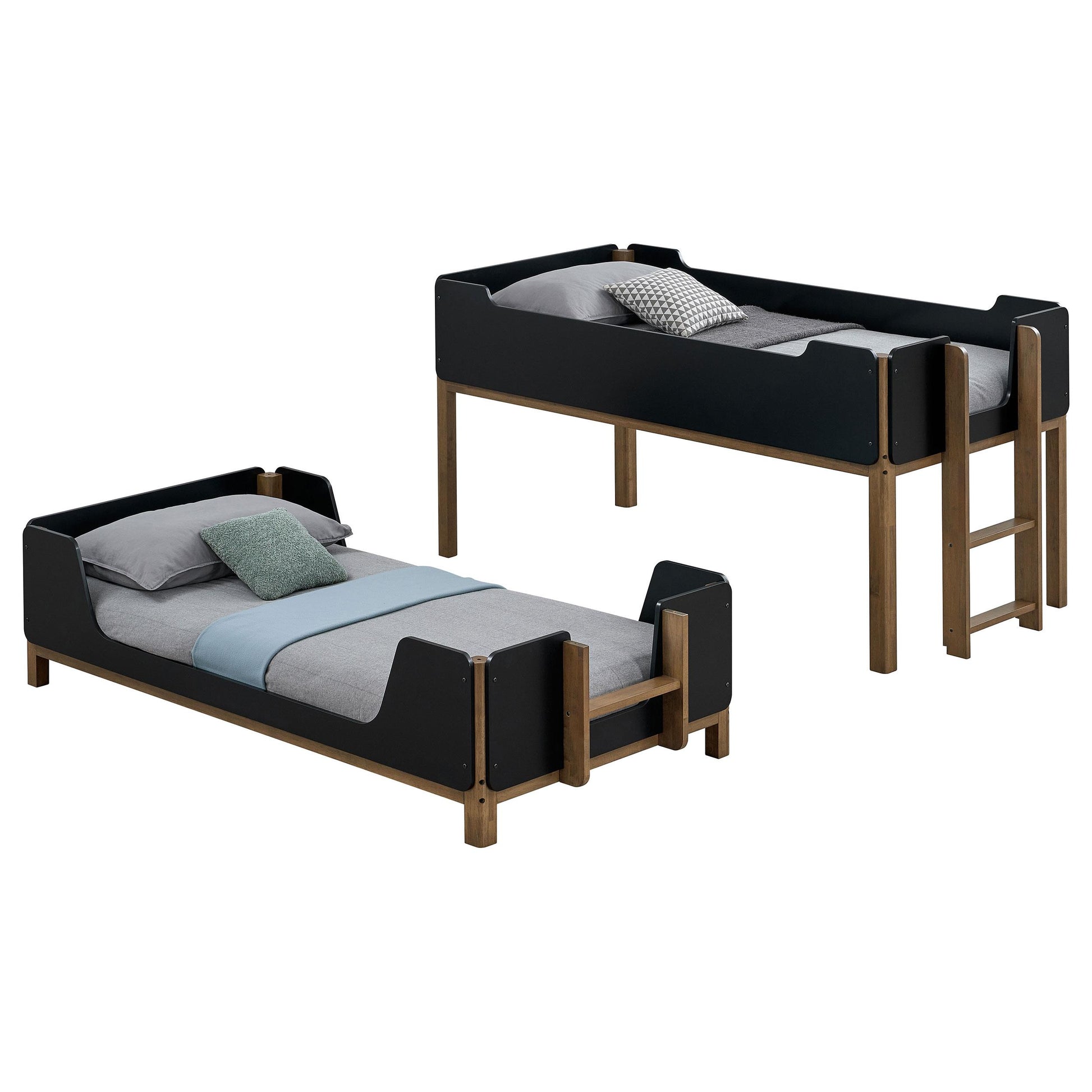  Coaster Furniture Morris 460369 Twin Over Twin Wood Bunk Bed - Black/Walnut IMAGE 10
