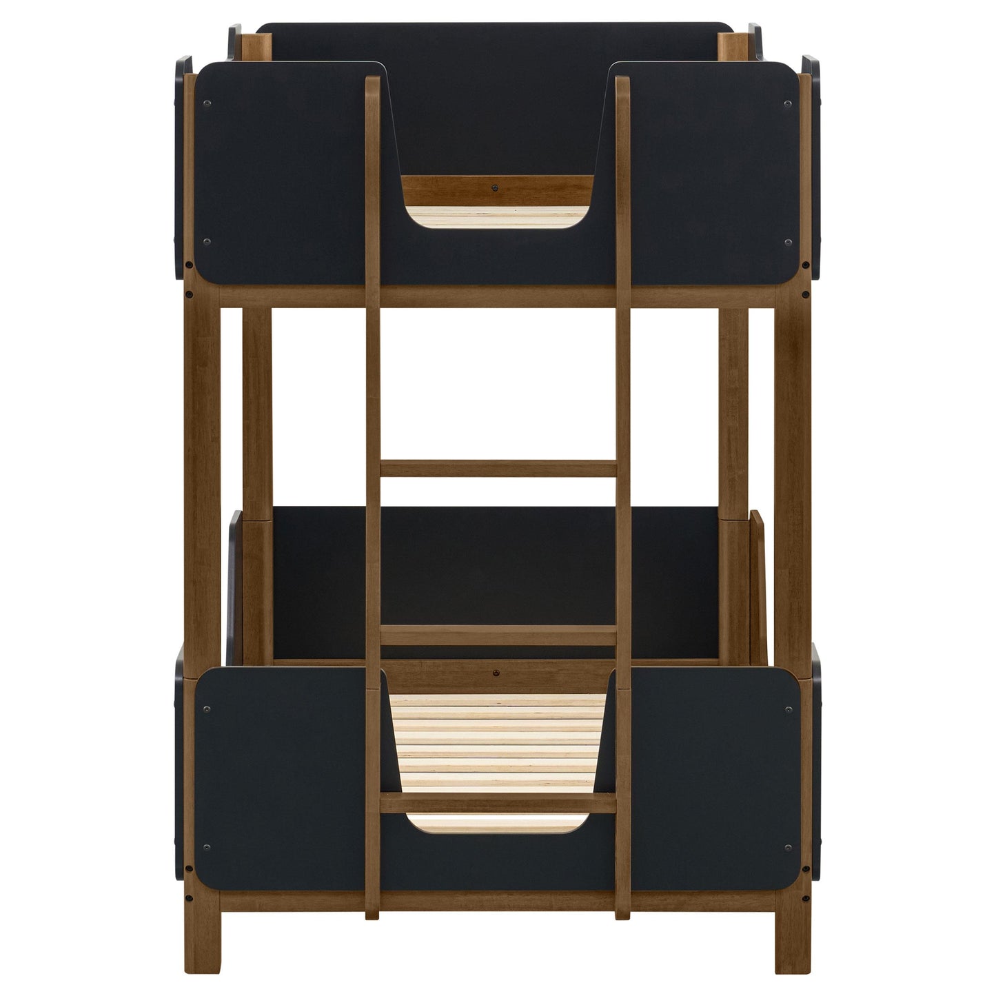  Coaster Furniture Morris 460369 Twin Over Twin Wood Bunk Bed - Black/Walnut IMAGE 4