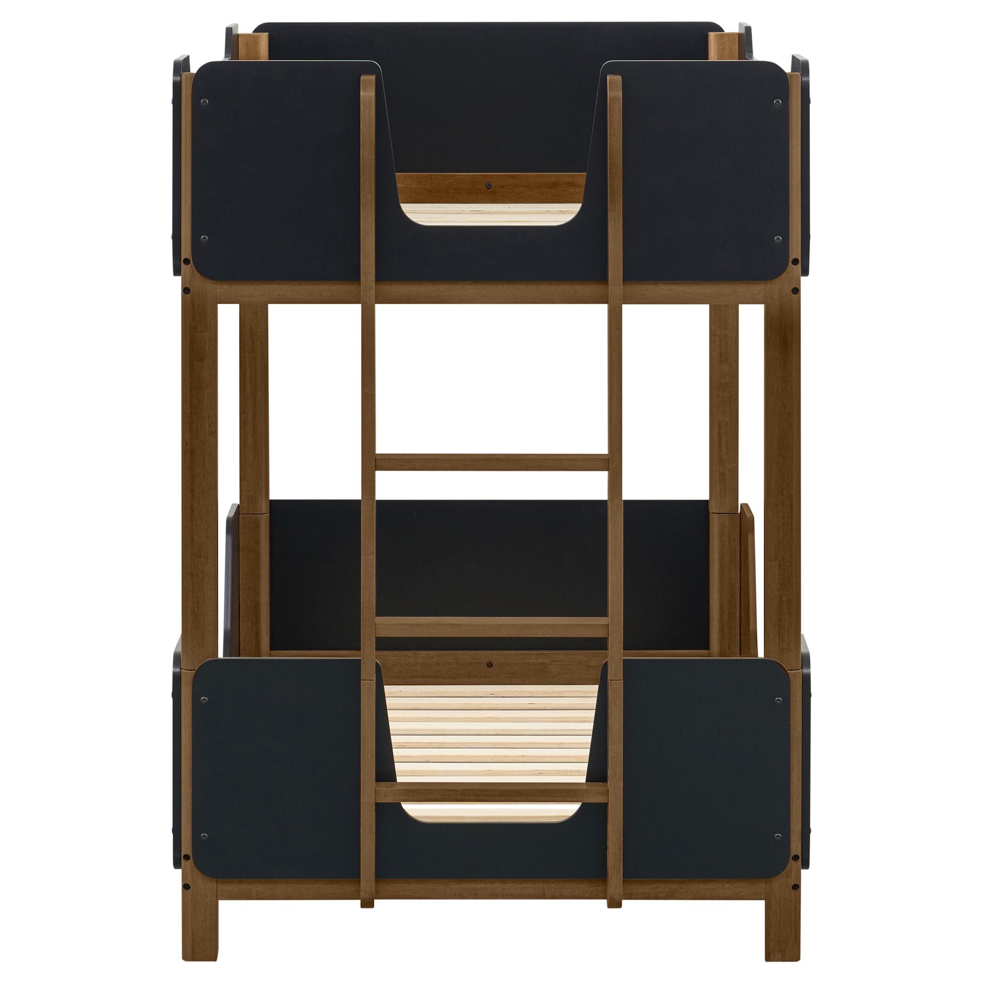  Coaster Furniture Morris 460369 Twin Over Twin Wood Bunk Bed - Black/Walnut IMAGE 4