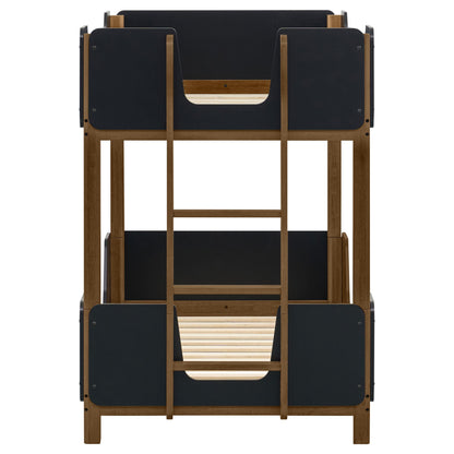  Coaster Furniture Morris 460369 Twin Over Twin Wood Bunk Bed - Black/Walnut IMAGE 4