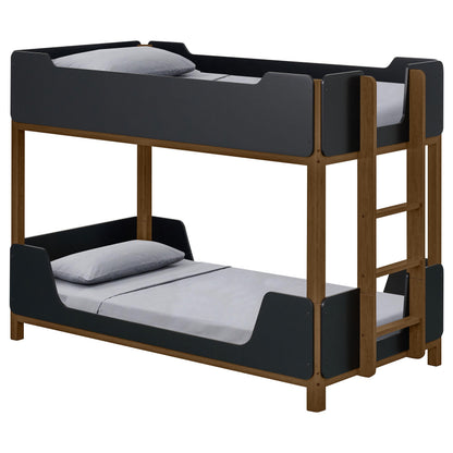  Coaster Furniture Morris 460369 Twin Over Twin Wood Bunk Bed - Black/Walnut IMAGE 8