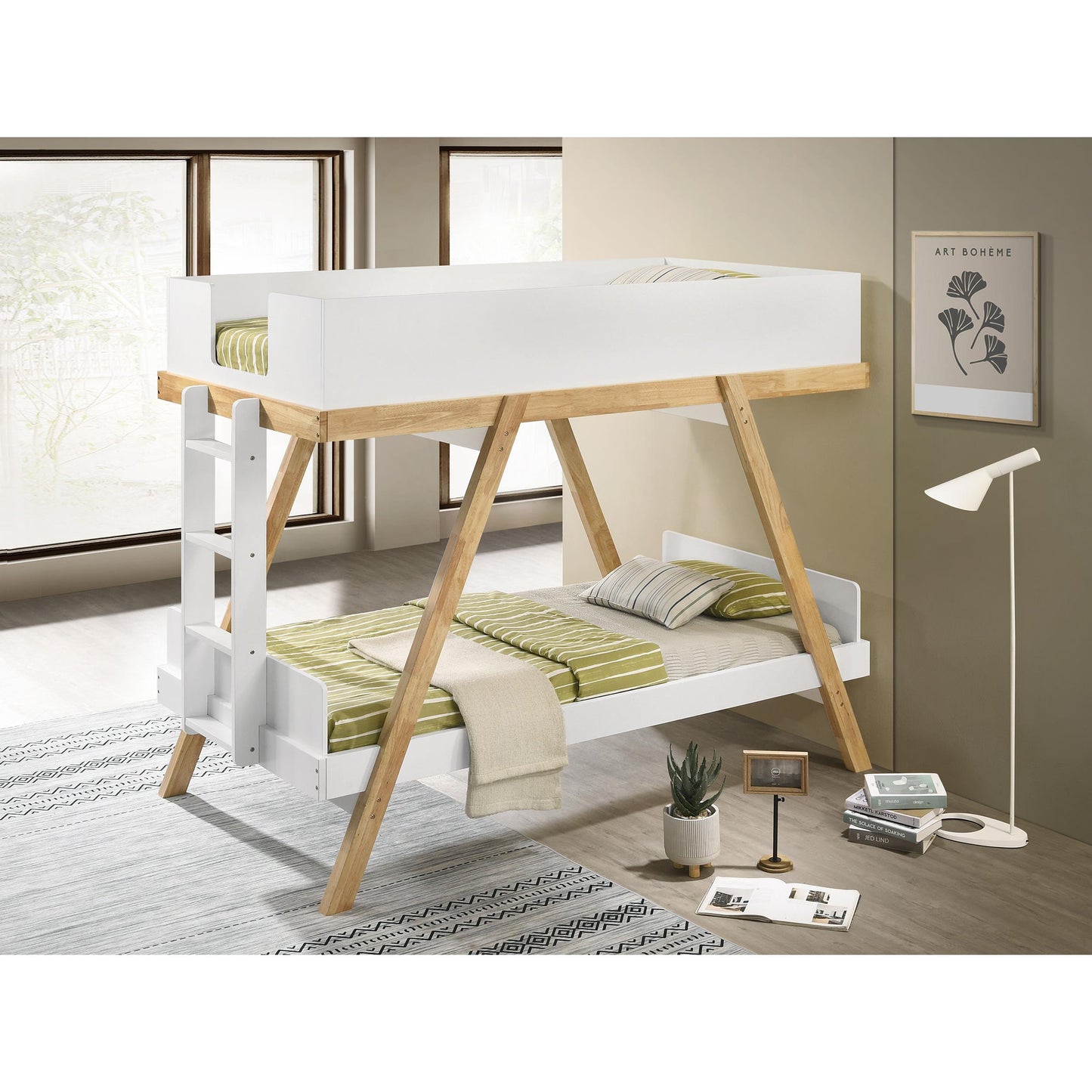  Coaster Furniture Frankie 460570T-SM Twin Over Twin Bunk Bed with 7-inch Mattresses - White IMAGE 4