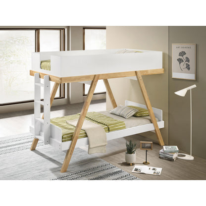  Coaster Furniture Frankie 460570T-SM Twin Over Twin Bunk Bed with 7-inch Mattresses - White IMAGE 4