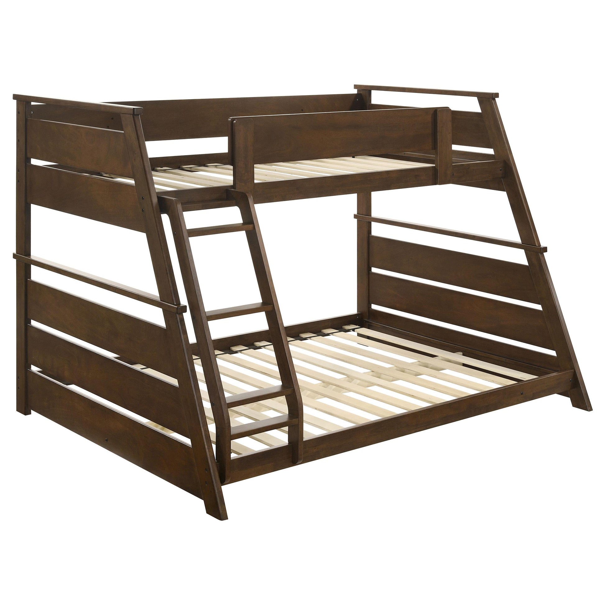  Coaster Furniture Holden 460593 Wood Veneer Twin Over Full Bunk Bed - Walnut IMAGE 1