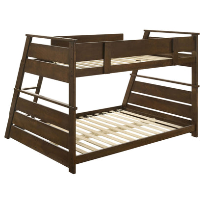  Coaster Furniture Holden 460593 Wood Veneer Twin Over Full Bunk Bed - Walnut IMAGE 2