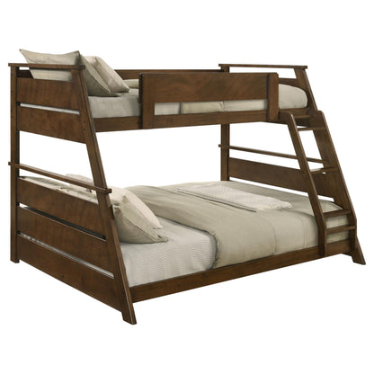  Coaster Furniture Holden 460593 Wood Veneer Twin Over Full Bunk Bed - Walnut IMAGE 3