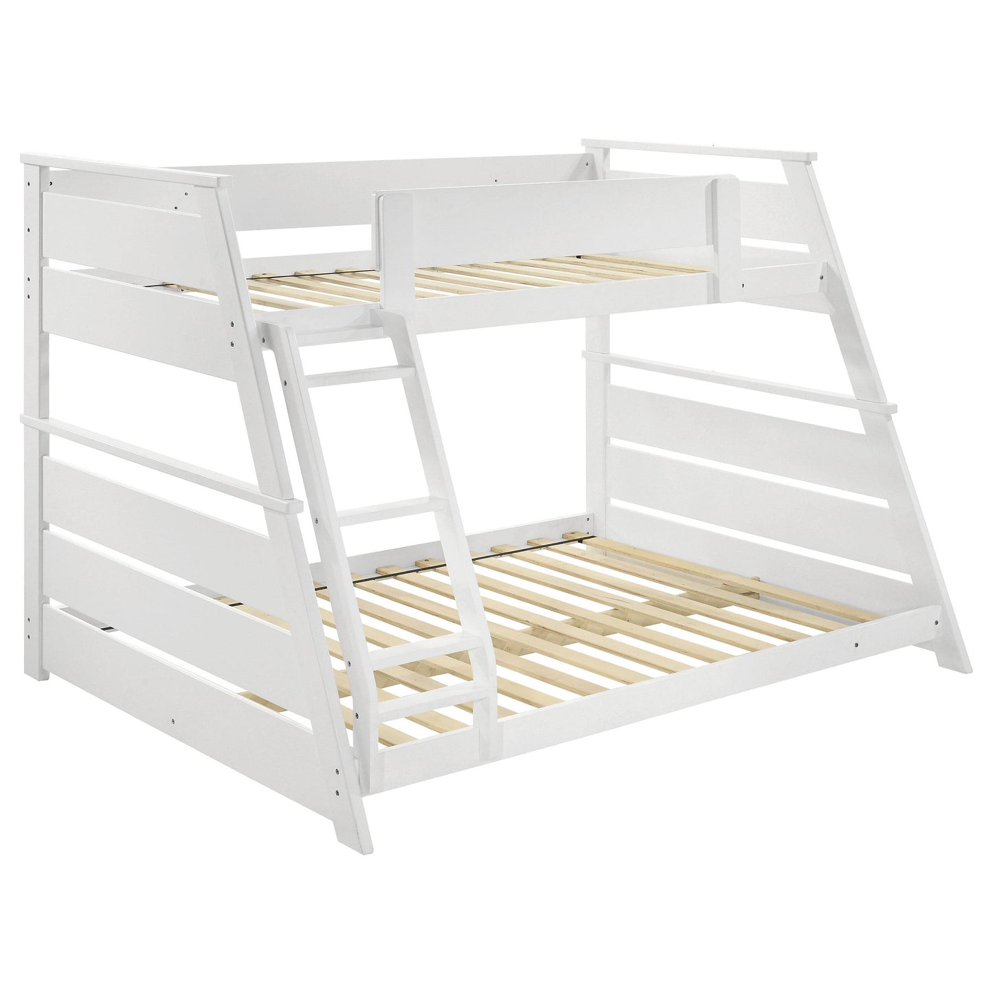  Coaster Furniture Holden 460593WHT Wood Veneer Twin Over Full Bunk Bed - White IMAGE 1