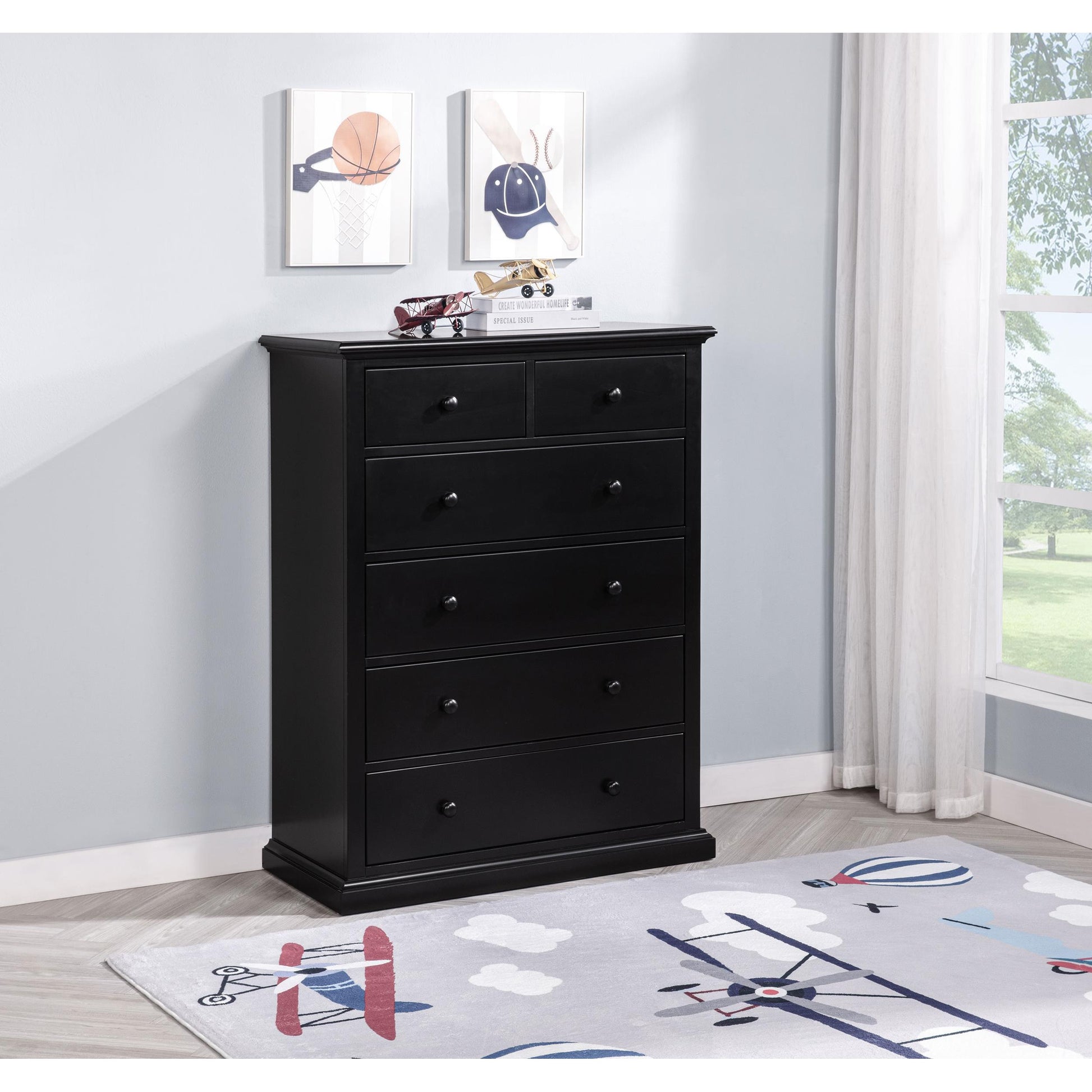  Coaster Furniture Sumerlin 460595BLK 6-drawer Bedroom Chest - Black IMAGE 5