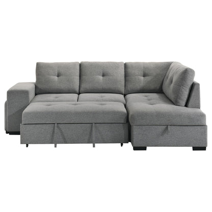  Coaster Furniture Roanne 500347 Fabric Upholstered Sleeper Sectional Sofa - Grey IMAGE 11