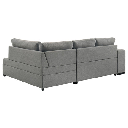  Coaster Furniture Roanne 500347 Fabric Upholstered Sleeper Sectional Sofa - Grey IMAGE 16