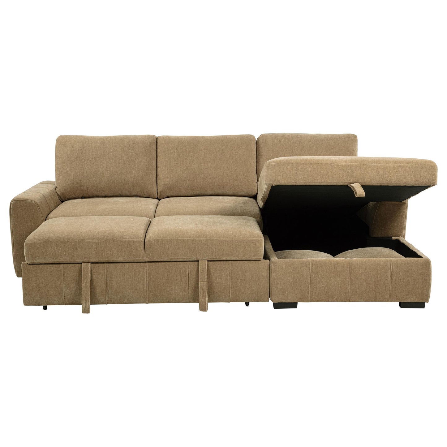  Coaster Furniture Pastrana 500348 Upholstered Sleeper Sectional Sofa RAF Chaise - Camel IMAGE 11