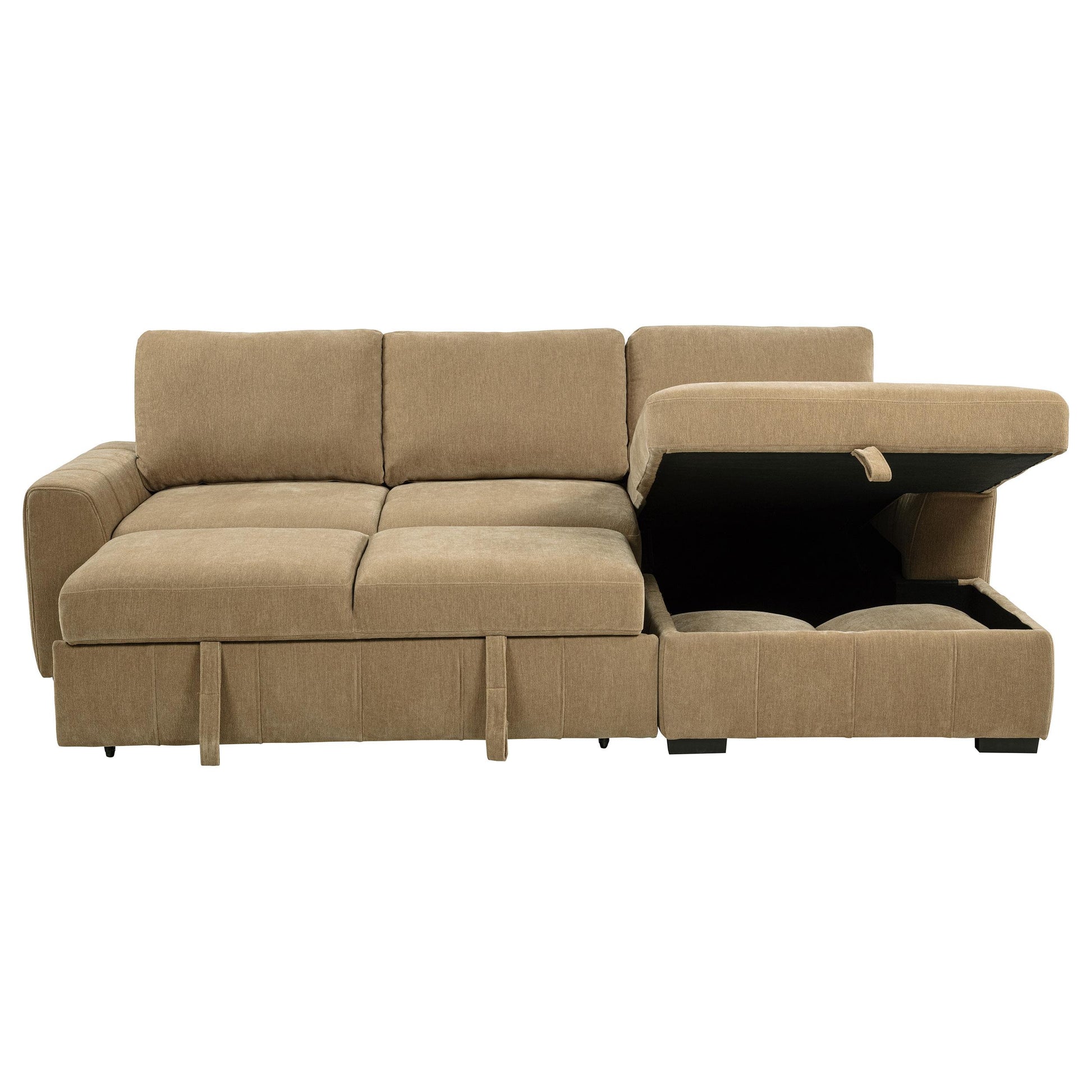  Coaster Furniture Pastrana 500348 Upholstered Sleeper Sectional Sofa RAF Chaise - Camel IMAGE 11