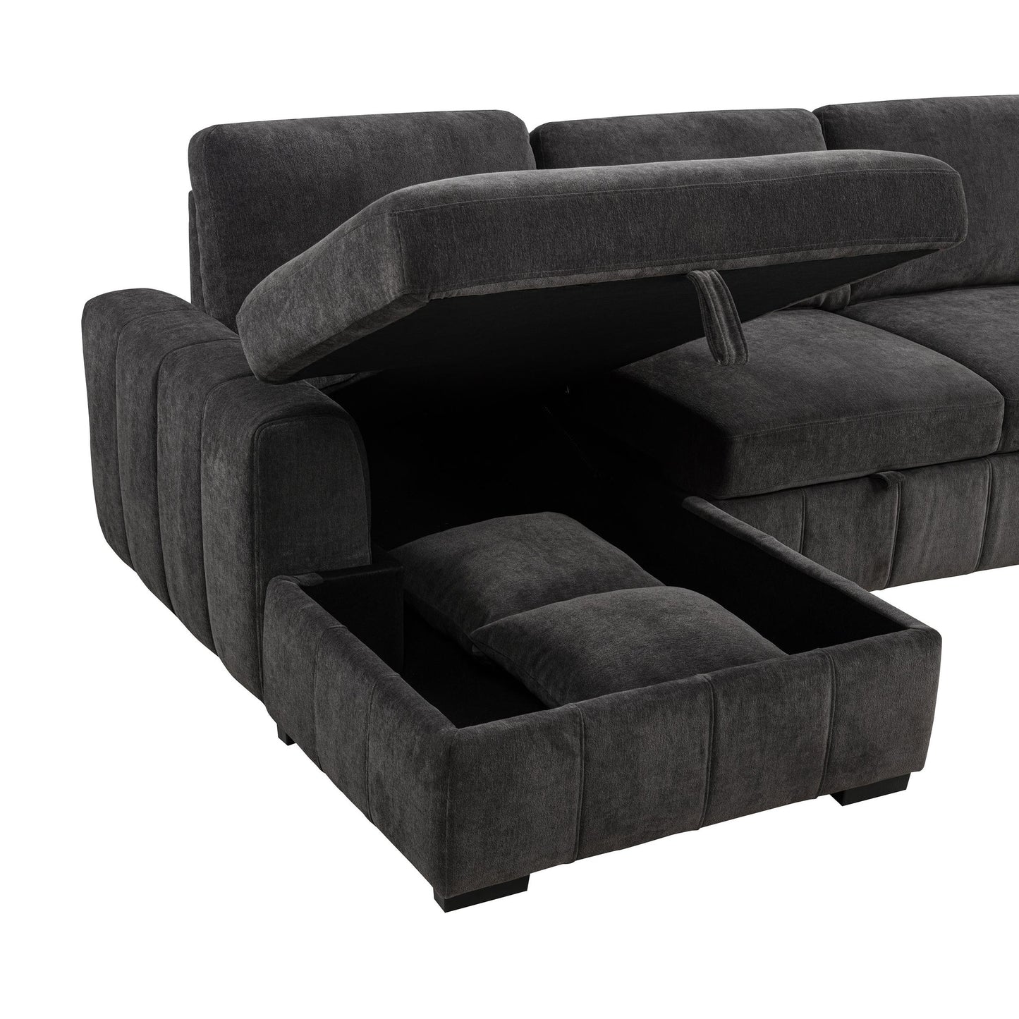  Coaster Furniture Pastrana 500349 Upholstered Sleeper Sectional Sofa LAF Chaise - Grey IMAGE 12