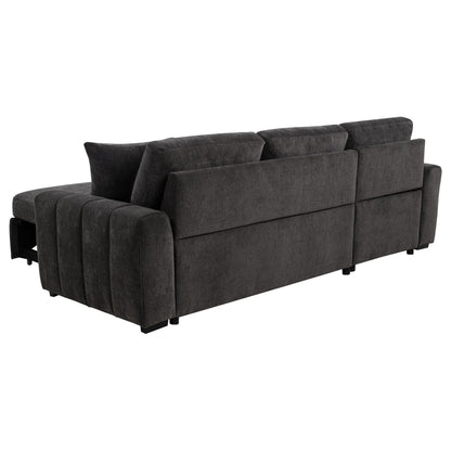  Coaster Furniture Pastrana 500349 Upholstered Sleeper Sectional Sofa LAF Chaise - Grey IMAGE 3