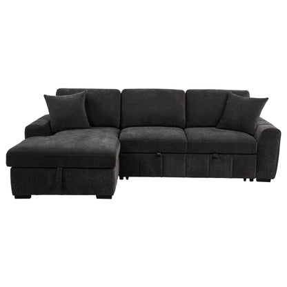  Coaster Furniture Pastrana 500349 Upholstered Sleeper Sectional Sofa LAF Chaise - Grey IMAGE 5