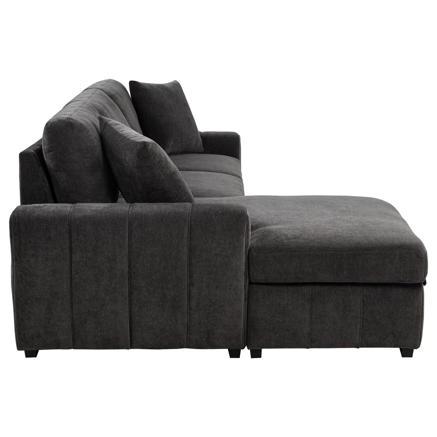  Coaster Furniture Pastrana 500349 Upholstered Sleeper Sectional Sofa LAF Chaise - Grey IMAGE 6