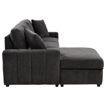  Coaster Furniture Pastrana 500349 Upholstered Sleeper Sectional Sofa LAF Chaise - Grey IMAGE 6