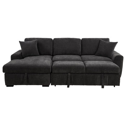  Coaster Furniture Pastrana 500349 Upholstered Sleeper Sectional Sofa LAF Chaise - Grey IMAGE 8