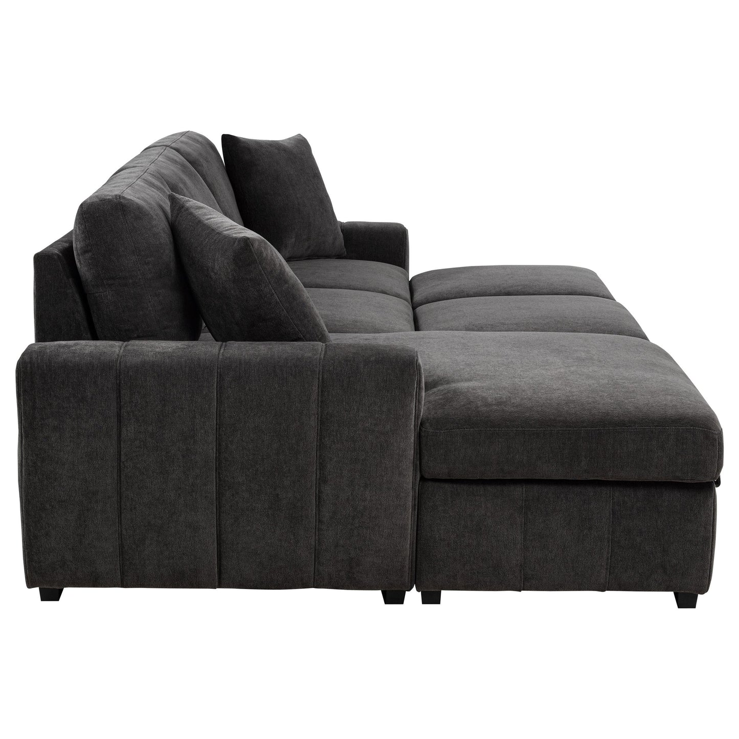  Coaster Furniture Pastrana 500349 Upholstered Sleeper Sectional Sofa LAF Chaise - Grey IMAGE 9