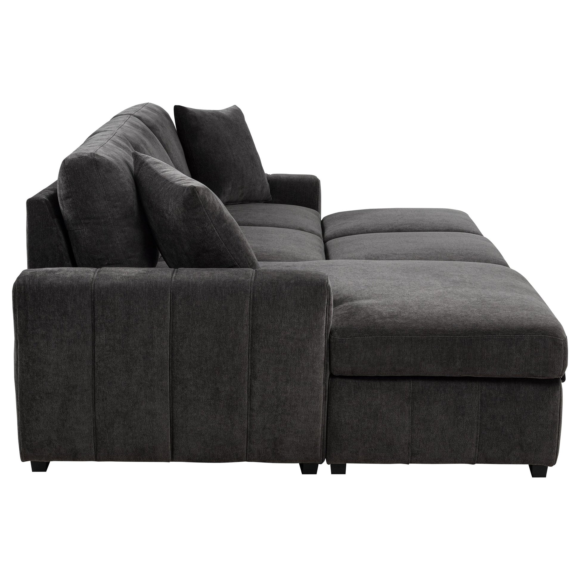  Coaster Furniture Pastrana 500349 Upholstered Sleeper Sectional Sofa LAF Chaise - Grey IMAGE 9