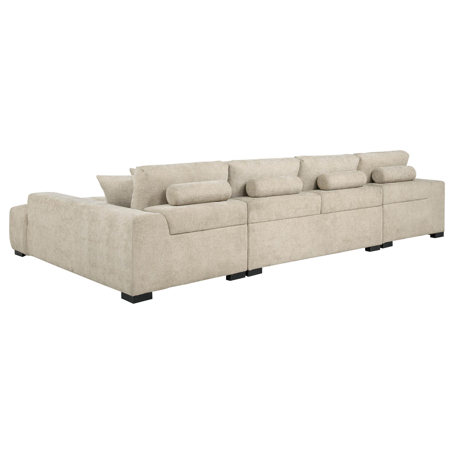 Coaster Furniture Cannella 500350 U-Shaped Double Chaise Upholstered Sectional Sofa - Beige IMAGE 5