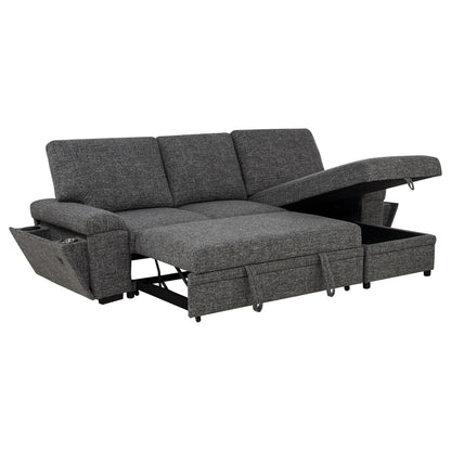  Coaster Furniture Demko 500355 Sleeper Sectional Sofa with Speaker and Storage Chaise - Granite IMAGE 3