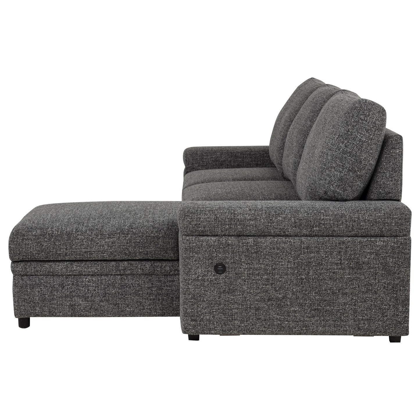  Coaster Furniture Demko 500355 Sleeper Sectional Sofa with Speaker and Storage Chaise - Granite IMAGE 4