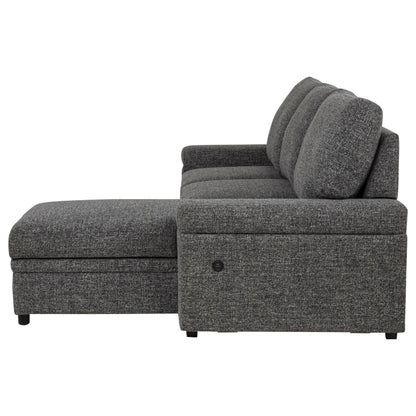  Coaster Furniture Demko 500355 Sleeper Sectional Sofa with Speaker and Storage Chaise - Granite IMAGE 4