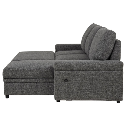 Coaster Furniture Demko 500355 Sleeper Sectional Sofa with Speaker and Storage Chaise - Granite IMAGE 8