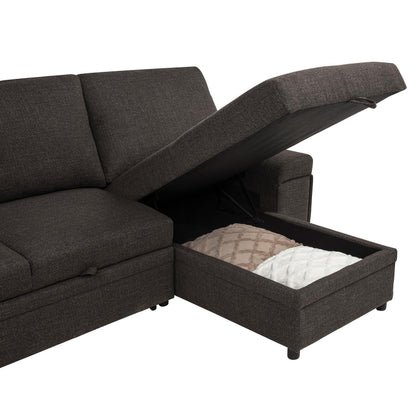  Coaster Furniture Demko 500356 Sleeper Sectional Sofa with Speaker and Storage Chaise - Brown IMAGE 11