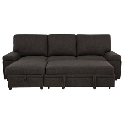  Coaster Furniture Demko 500356 Sleeper Sectional Sofa with Speaker and Storage Chaise - Brown IMAGE 13