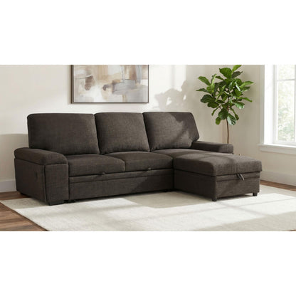 Coaster Furniture Demko 500356 Sleeper Sectional Sofa with Speaker and Storage Chaise - Brown IMAGE 2