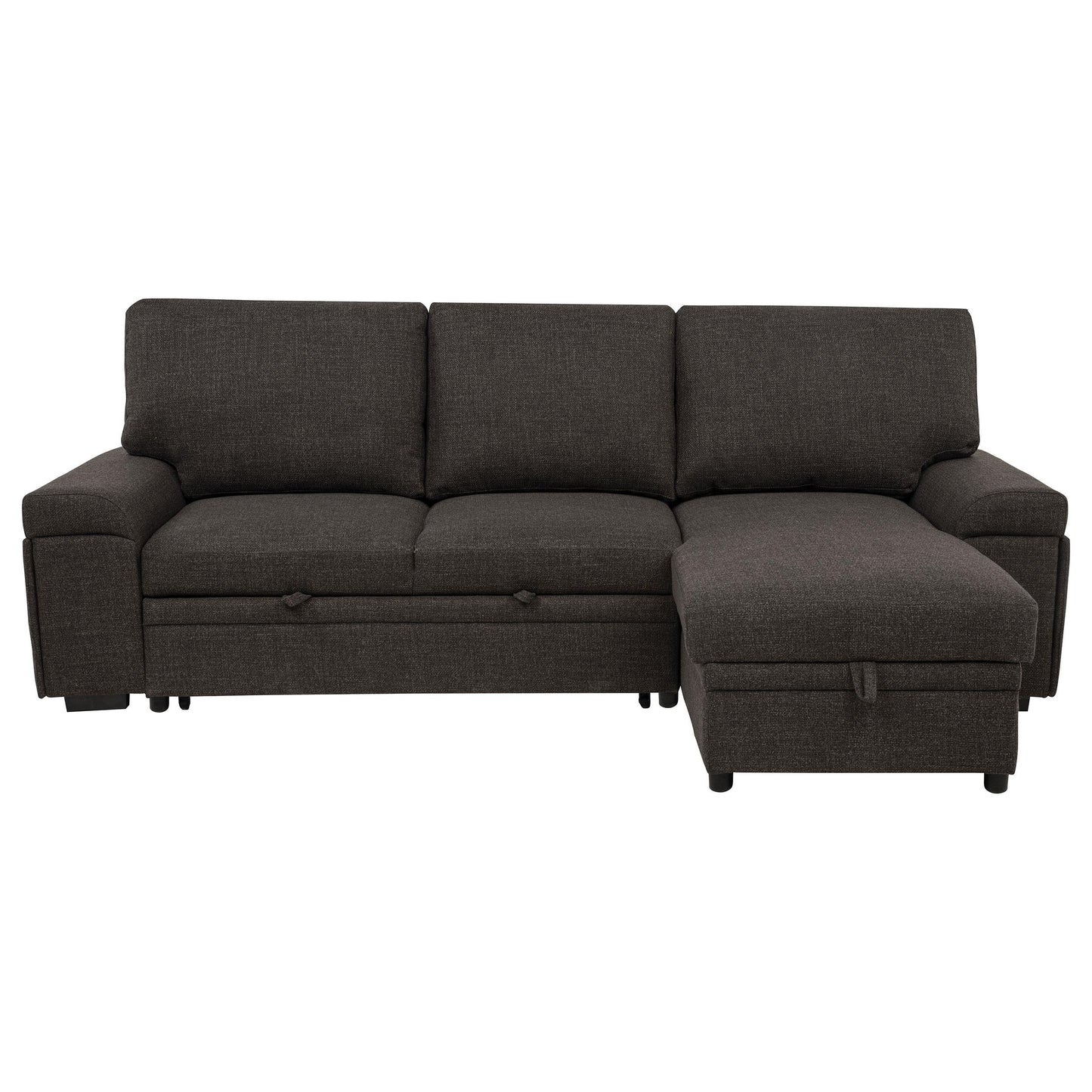  Coaster Furniture Demko 500356 Sleeper Sectional Sofa with Speaker and Storage Chaise - Brown IMAGE 4