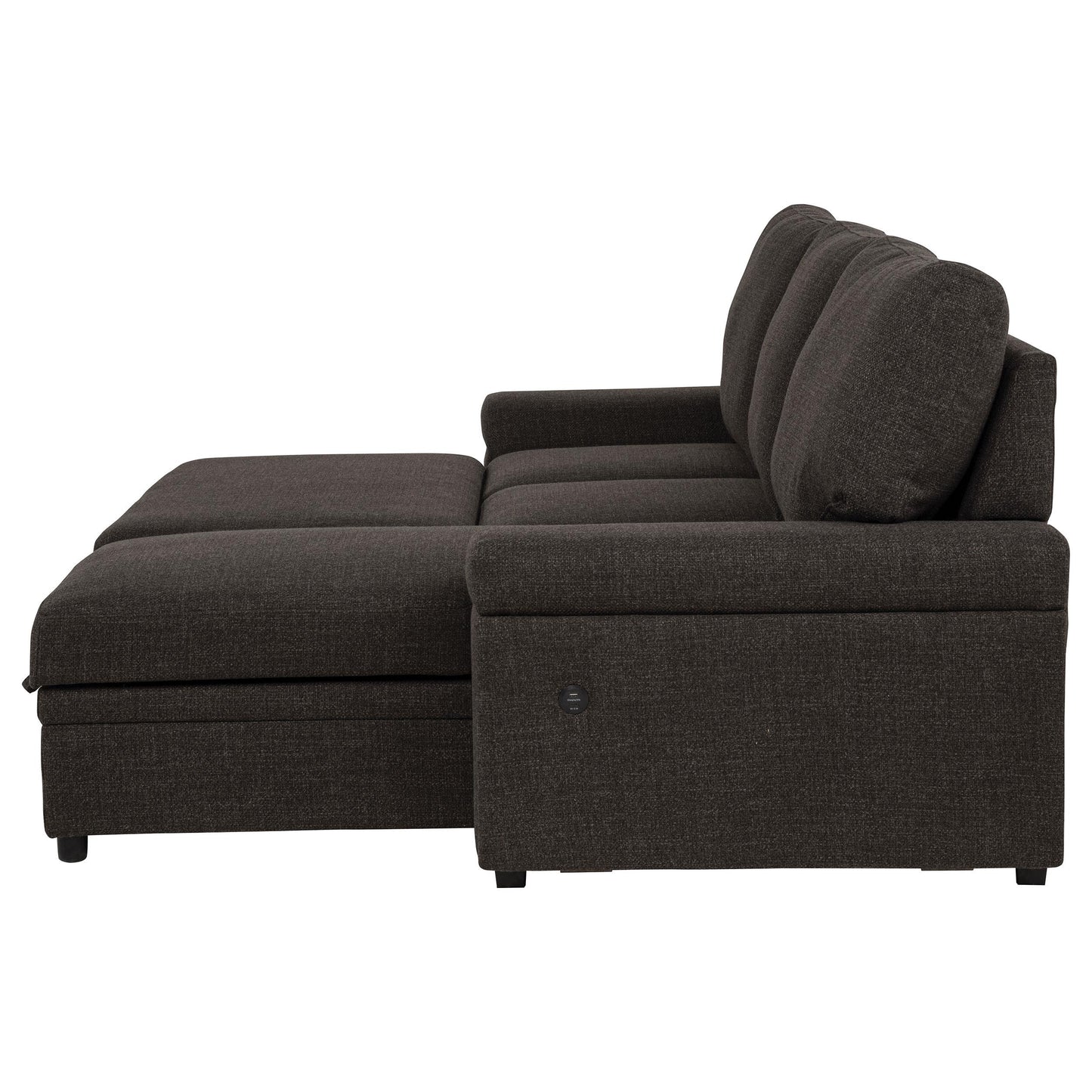  Coaster Furniture Demko 500356 Sleeper Sectional Sofa with Speaker and Storage Chaise - Brown IMAGE 6