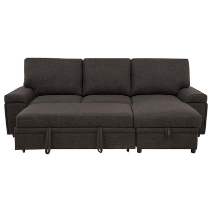  Coaster Furniture Demko 500356 Sleeper Sectional Sofa with Speaker and Storage Chaise - Brown IMAGE 8