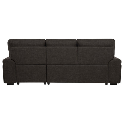  Coaster Furniture Demko 500356 Sleeper Sectional Sofa with Speaker and Storage Chaise - Brown IMAGE 9