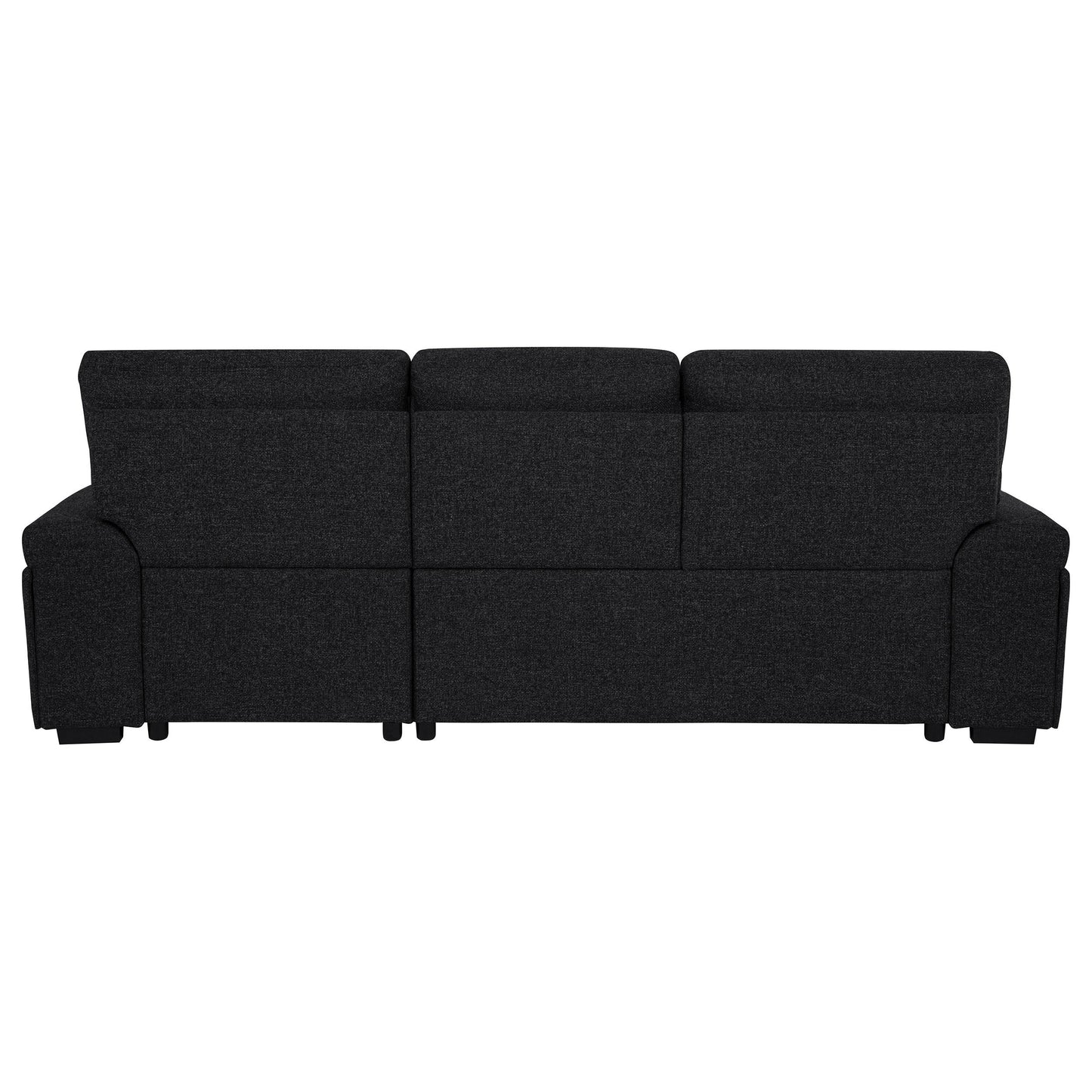  Coaster Furniture Demko 500357 Sleeper Sectional Sofa with Speaker and Storage Chaise - Black IMAGE 10