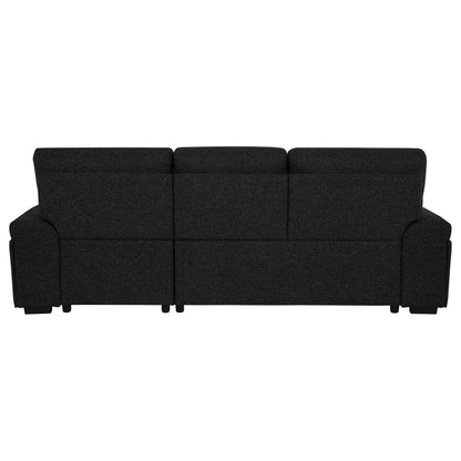  Coaster Furniture Demko 500357 Sleeper Sectional Sofa with Speaker and Storage Chaise - Black IMAGE 10