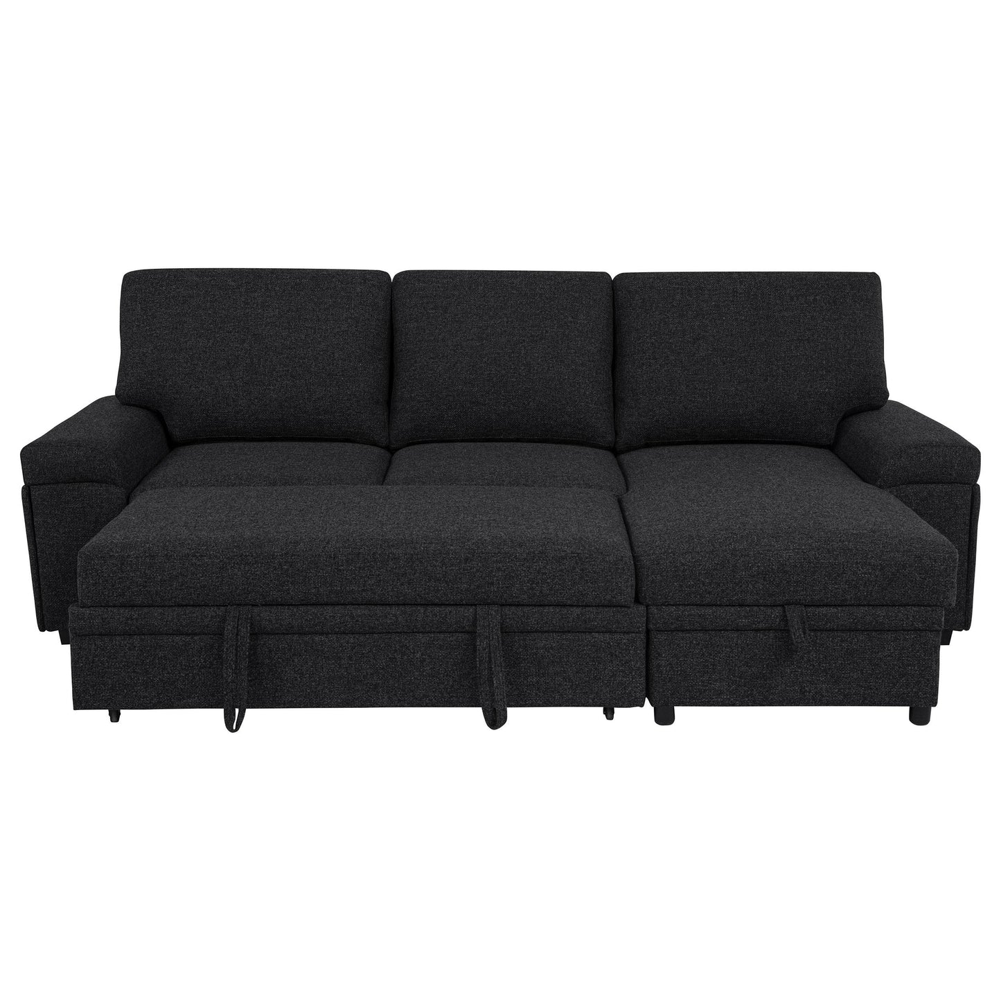  Coaster Furniture Demko 500357 Sleeper Sectional Sofa with Speaker and Storage Chaise - Black IMAGE 11