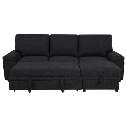  Coaster Furniture Demko 500357 Sleeper Sectional Sofa with Speaker and Storage Chaise - Black IMAGE 11