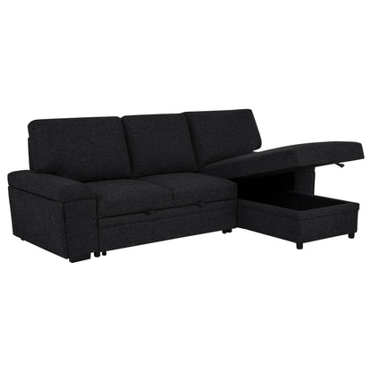  Coaster Furniture Demko 500357 Sleeper Sectional Sofa with Speaker and Storage Chaise - Black IMAGE 12