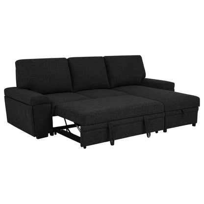  Coaster Furniture Demko 500357 Sleeper Sectional Sofa with Speaker and Storage Chaise - Black IMAGE 15