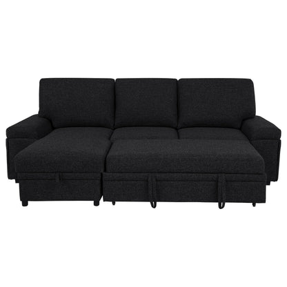  Coaster Furniture Demko 500357 Sleeper Sectional Sofa with Speaker and Storage Chaise - Black IMAGE 17