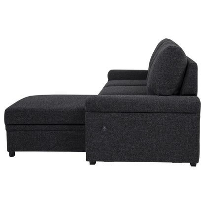  Coaster Furniture Demko 500357 Sleeper Sectional Sofa with Speaker and Storage Chaise - Black IMAGE 4