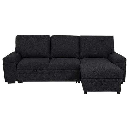  Coaster Furniture Demko 500357 Sleeper Sectional Sofa with Speaker and Storage Chaise - Black IMAGE 5